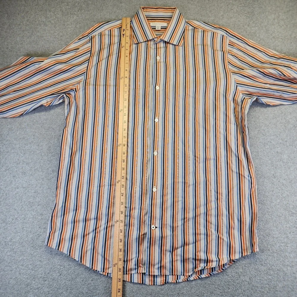 Banana Republic Dress‎ Shirt Mens L 16-16.5 Striped Multicolor Button Cotton